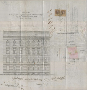 Проєкт тильного фасаду (1897), виконаний Юліаном Цибульським