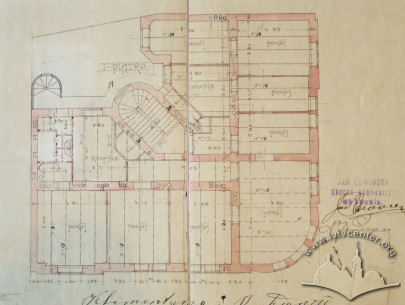Original design drafts. Plan of the second floor