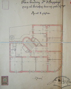 Original design drafts. Plan of the third floor