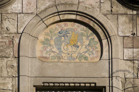 Vul. Kotliarevskoho, 17. Decorative detail on the avant-corps (above the 3rd floor window)