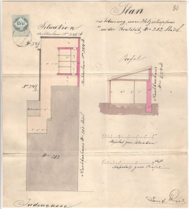 Plans to add a wood shed (1864)