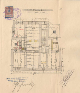 Underground floor plan from the updated version of the project, 1913