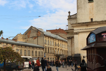 Vul. Lychakivska, 3. A view from pl. Mytna. On the right, former church which today houses the Pinsel Museum