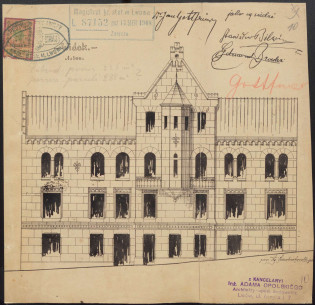 The original facade design from 1908