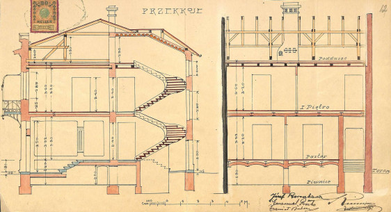 Cross-sections from the original 1908 project