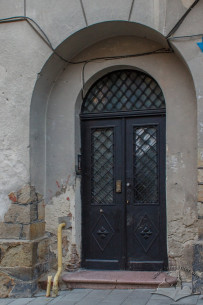 Vul. Vyshenskoho, 13. The main entrance with doors imitating Renaissance design