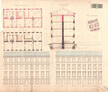 Проект надбудови 4 поверху та даху. 1882 р.