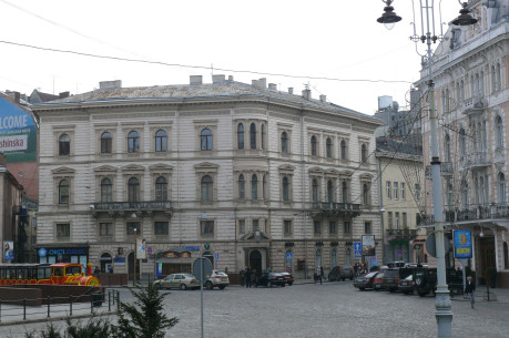Building on the Halytska square 15, where the Directorate of the Criminal Police was located during the Nazi occupation.