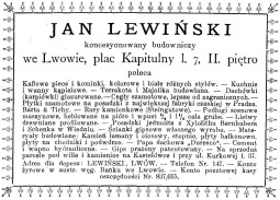 Levynskyi's firm advertisement in a 1901 directory