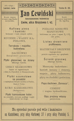 Levynskyi's firm advertisement in a 1904 directory