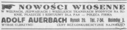 Реклама у газеті Chwila, 27.03.1933