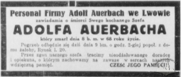 Некролог у газеті Chwila, 08.05.1935