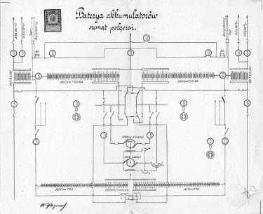 Scheme of accumulator battery connection to the MEF distribution point in the theater basement.